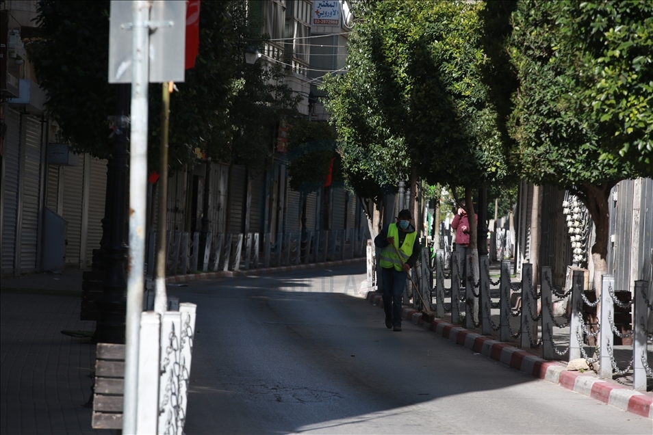 Batı Şeria’nın Ramallah kentinde Kovid-19 tedbirleri