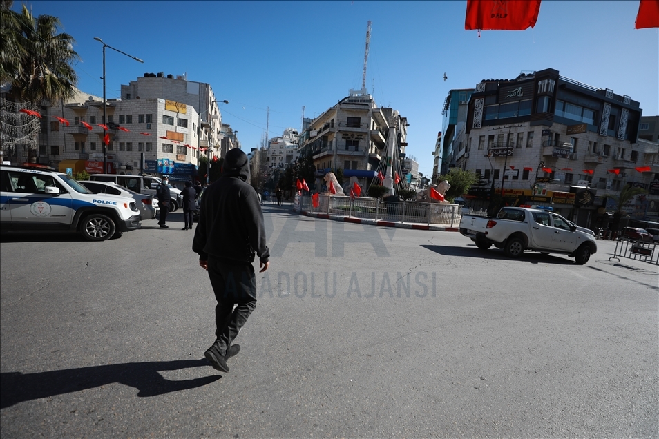 Batı Şeria’nın Ramallah kentinde Kovid-19 tedbirleri