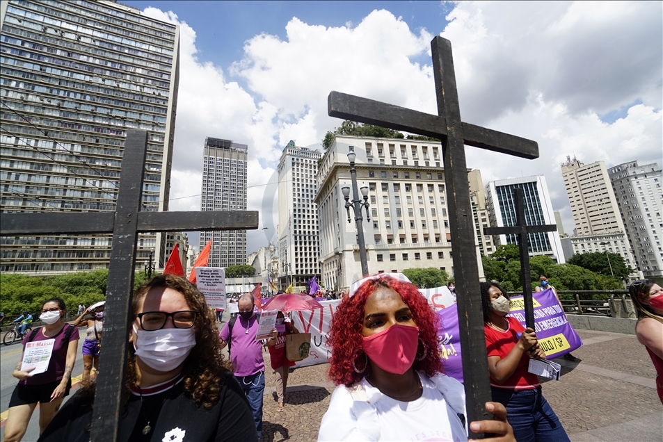 International Women's Day demonstration in Sao Paulo
