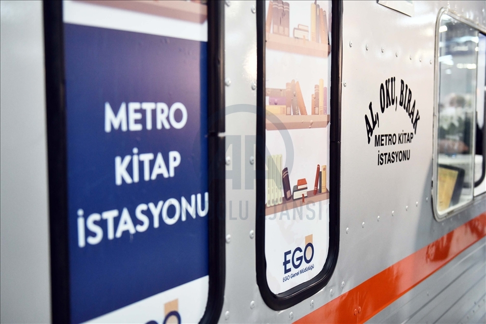 Başkentte tren maketinden yapılan "EGO Metro Kitap İstasyonu" açıldı