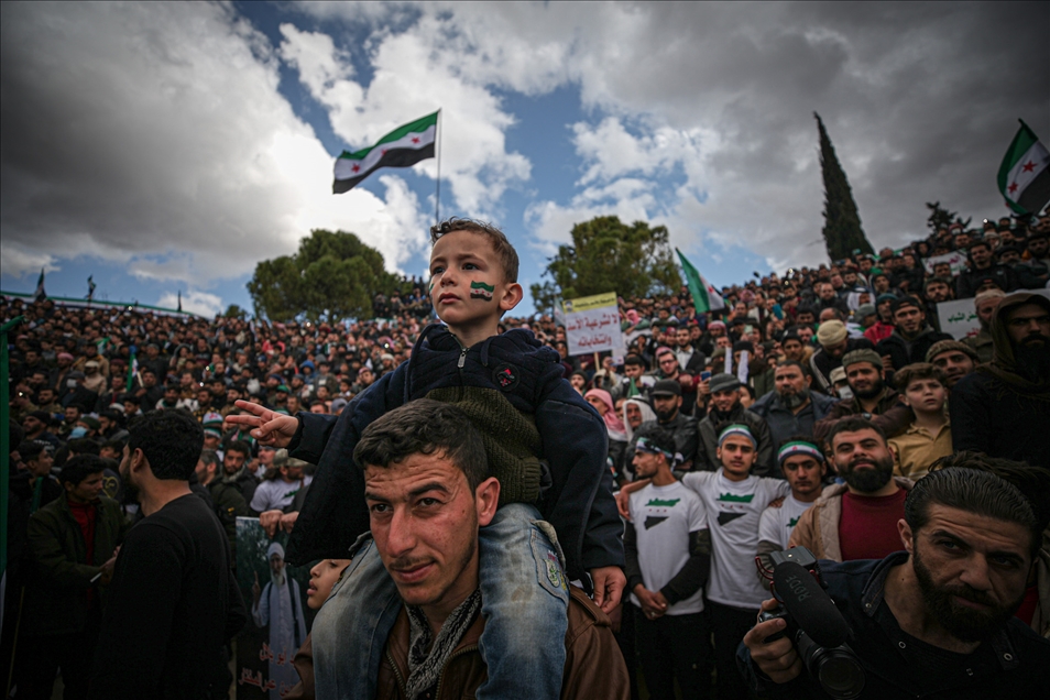 İç savaşın 11. yılına girdiği Suriye'de gösteri düzenlendi