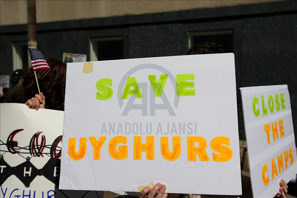 Çin'in Uygur Türklerine yönelik insan hakları ihlalleri New York'ta protesto edildi