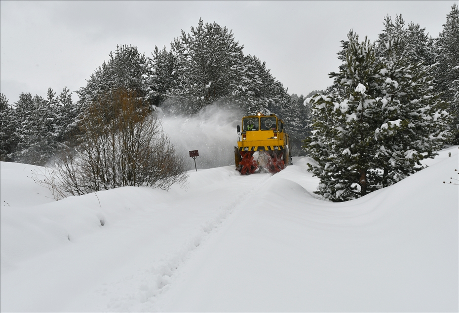 TCDD görevlileri trenlerin kesintisiz ulaşımı için ilkbaharda kar ve buz mesaisinde