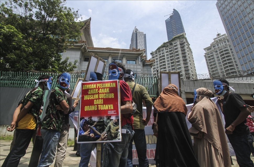 Aksi protes menentang persekusi terhadap Uighur di Jakarta