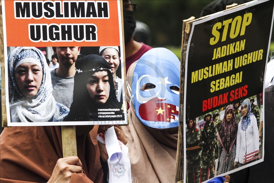 Aksi protes menentang persekusi terhadap Uighur di Jakarta
