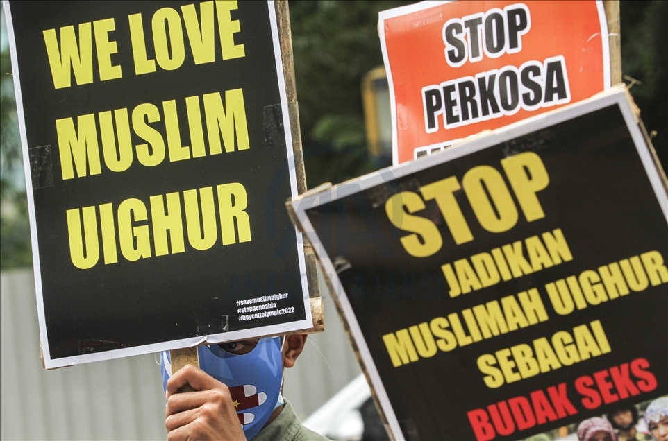 Aksi protes menentang persekusi terhadap Uighur di Jakarta