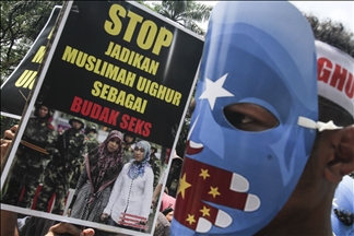 Aksi protes menentang persekusi terhadap Uighur di Jakarta