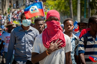 Manifestation contre le président Jovenel Moïse en Haïti