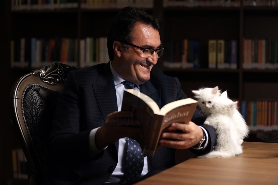 Historic library with cats in Turkey's Bursa