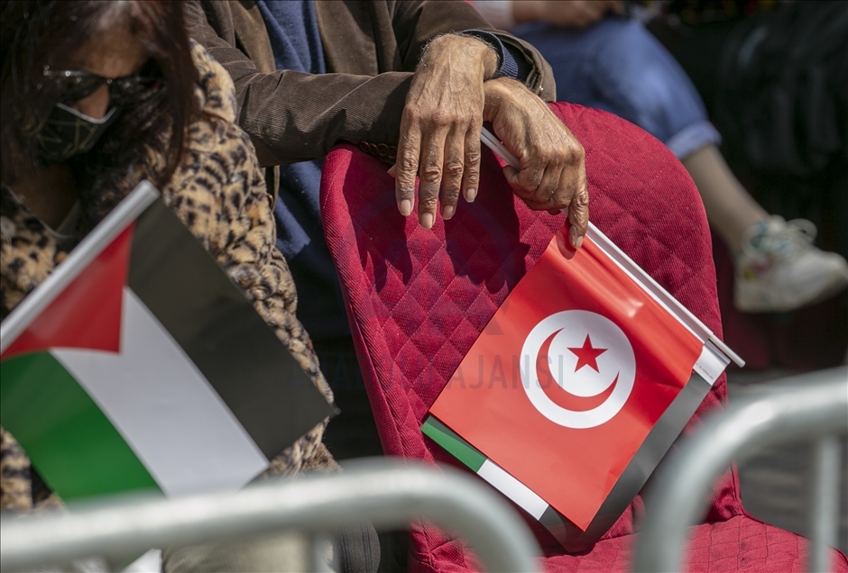 Tunuslular, Toprak Günü münasebetiyle Filistin'e desteğini gösterdi