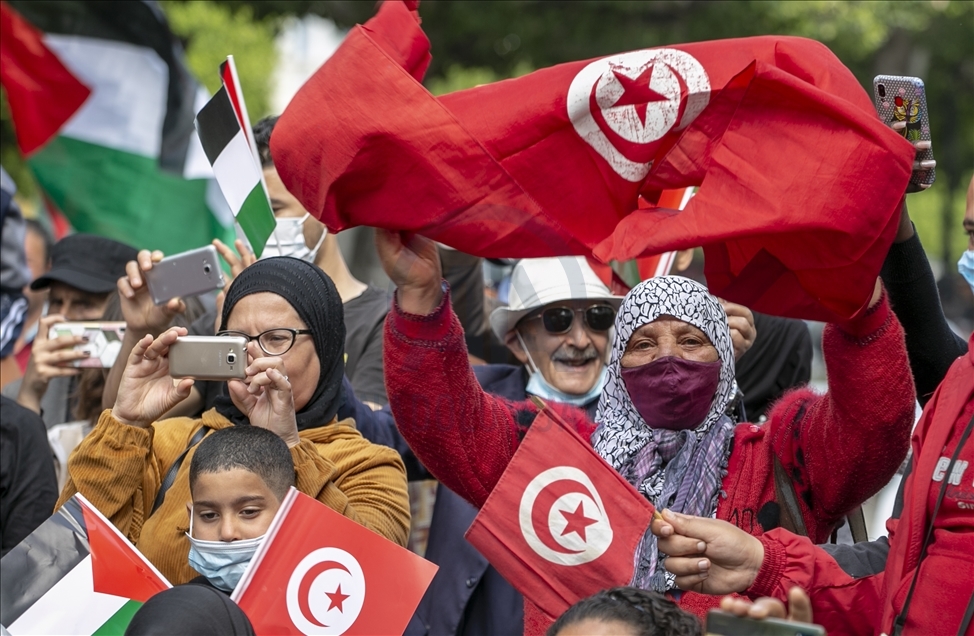 Tunuslular, Toprak Günü münasebetiyle Filistin'e desteğini gösterdi
