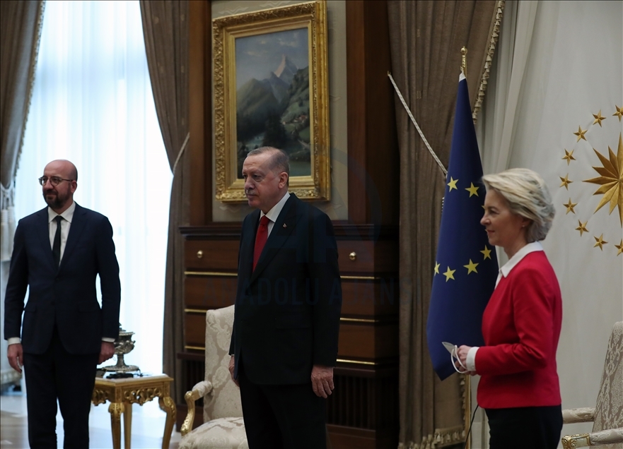 دیدار اردوغان با شارل میشل و اورسولا وان در آنکارا