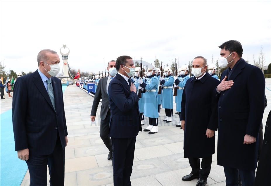 Cumhurbaşkanı Erdoğan, Libya Milli Birlik Hükümeti Başbakanı Dibeybe'yi resmi törenle karşıladı