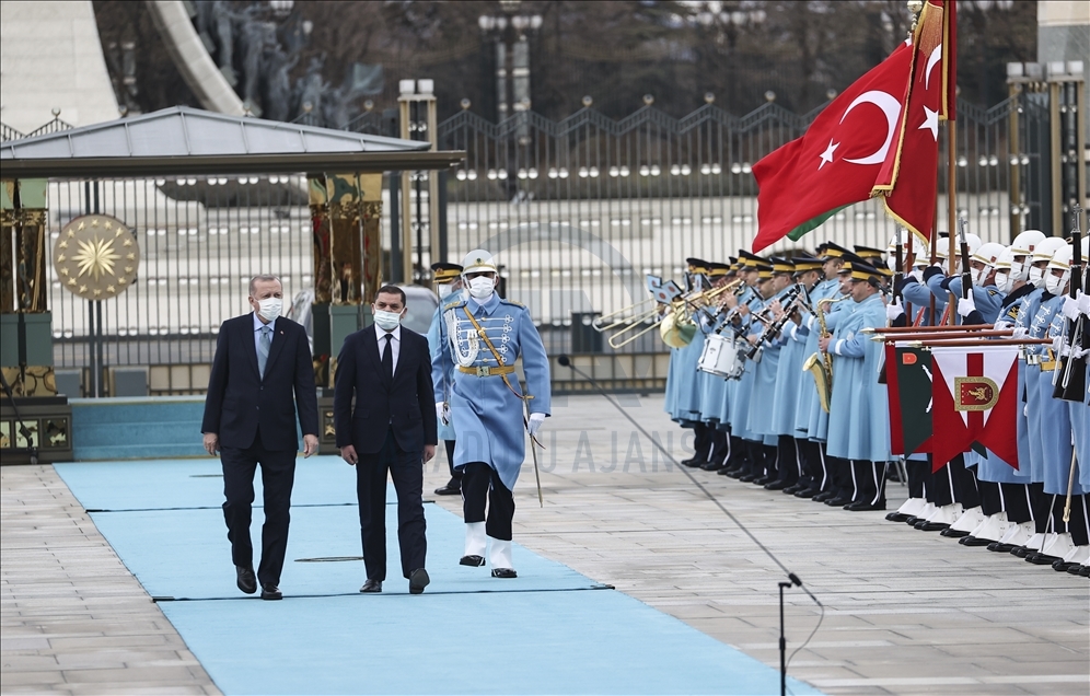 Cumhurbaşkanı Erdoğan,Libya Başbakanı Dibeybe'yi resmi törenle karşıladı