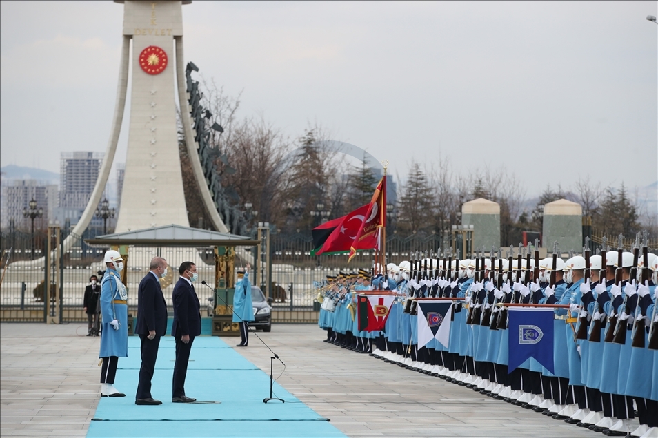 Cumhurbaşkanı Erdoğan, Libya Milli Birlik Hükümeti Başbakanı Dibeybe'yi resmi törenle karşıladı