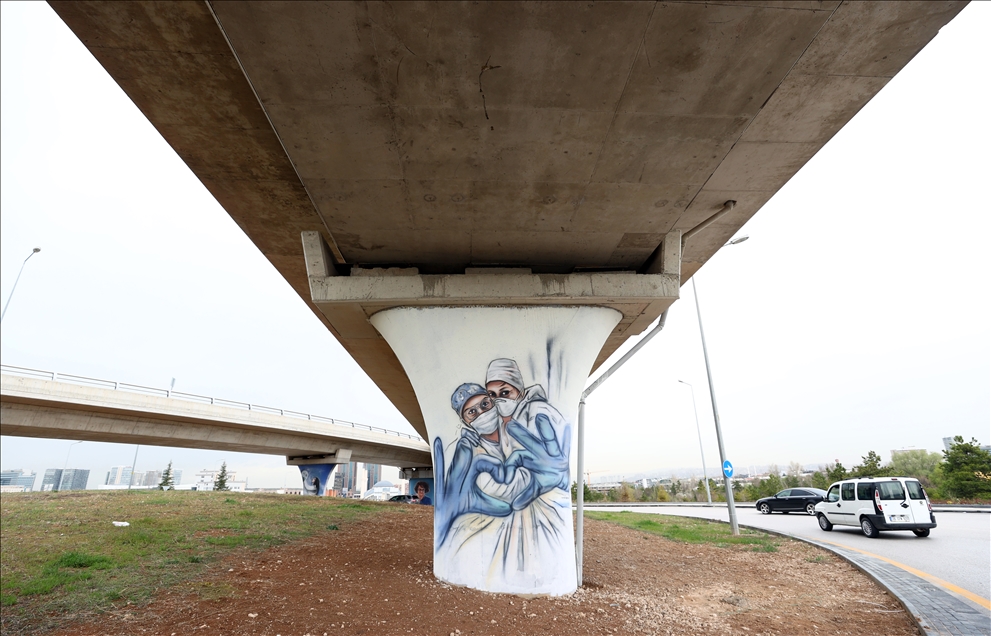 Graffitis of health workers in Ankara