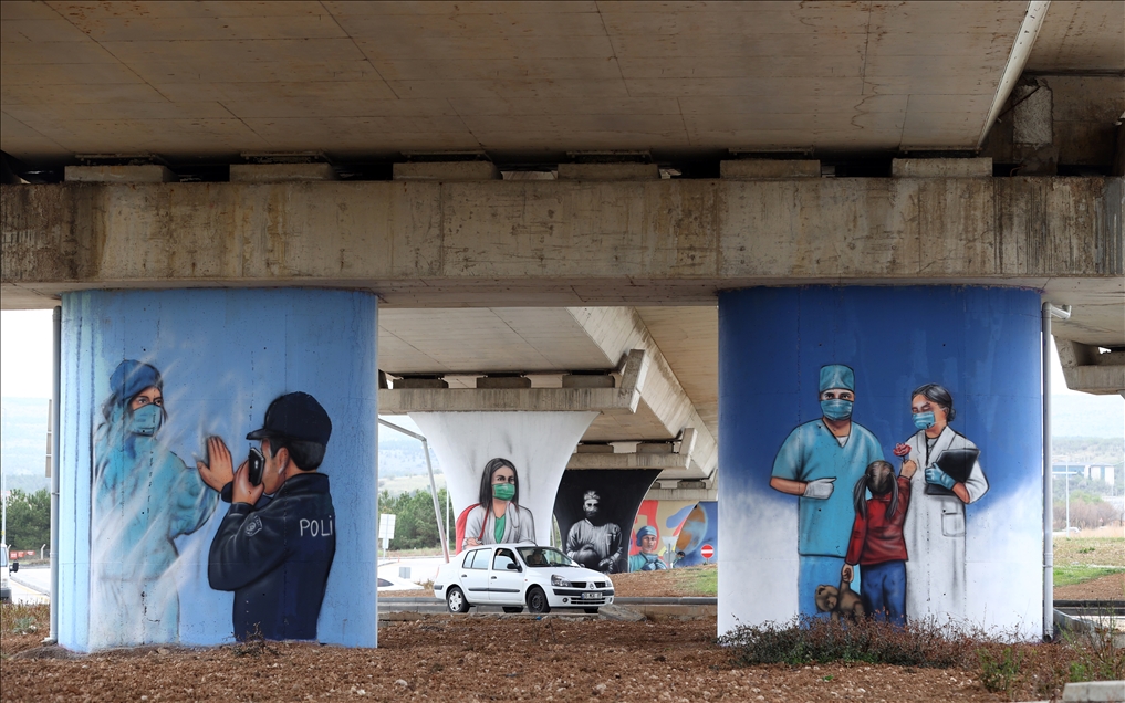 Graffitis of health workers in Ankara