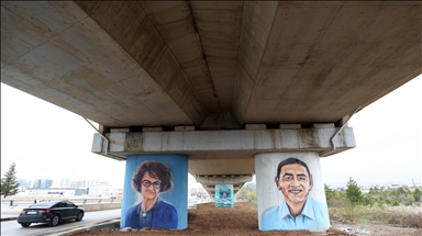 Beytepe köyü yolu ve Bilkent Bulvarı, sağlık çalışanları için grafitilerle donatıldı