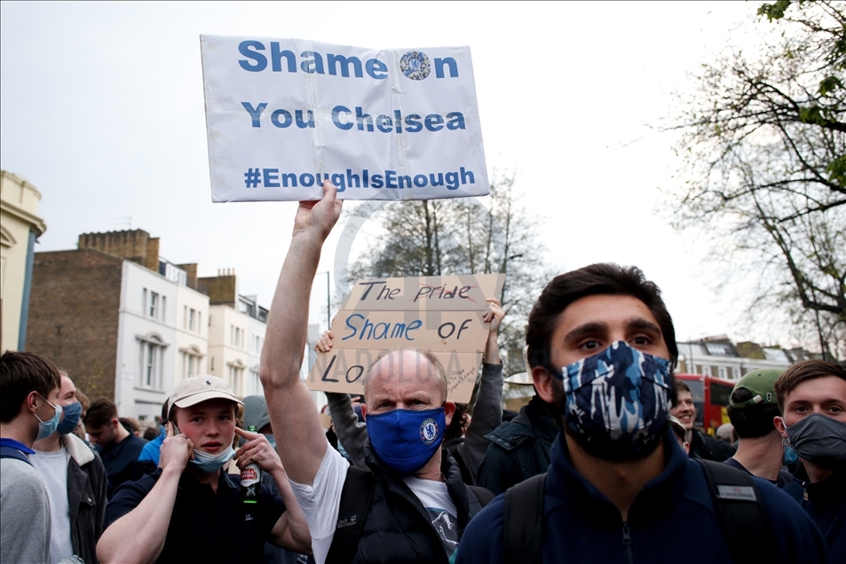 Londra'da "Avrupa Süper Ligi" protestosu  