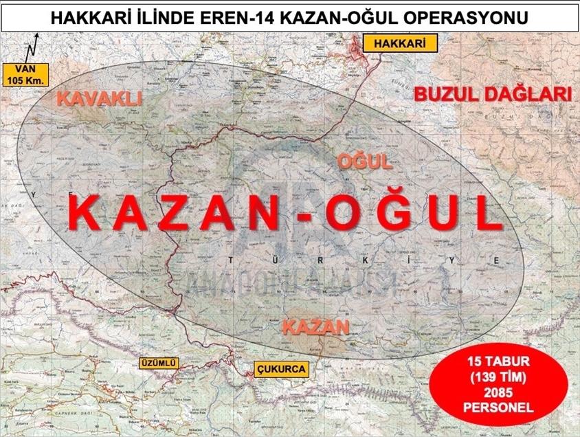 Şırnak ve Hakkari'de "Eren Cudi-Besta" ve "Eren Kazan-Oğul" operasyonları başlatıldı