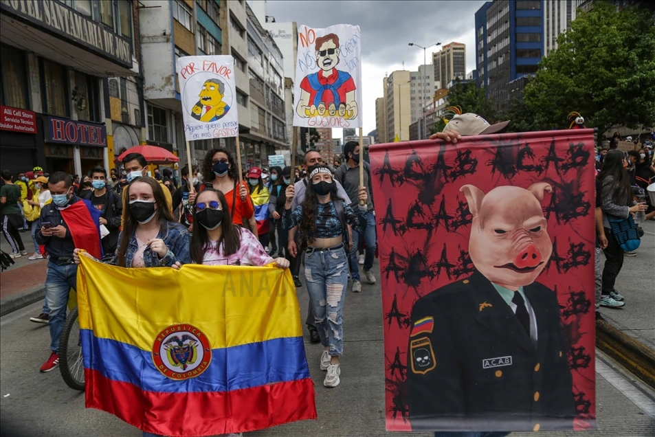 Protestas contra la reforma tributaria en Colombia durante el Día Internacional de los Trabajadores