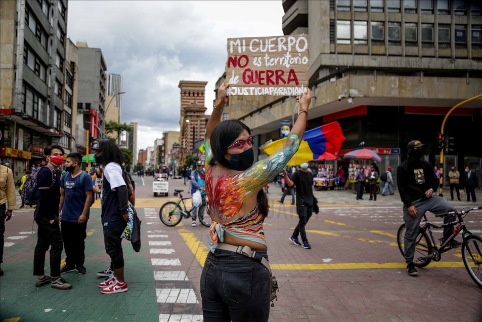 Protestas contra la reforma tributaria en Colombia durante el Día Internacional de los Trabajadores