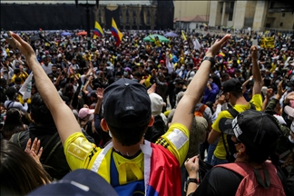 Protestas contra la reforma tributaria en Colombia durante el Día Internacional de los Trabajadores