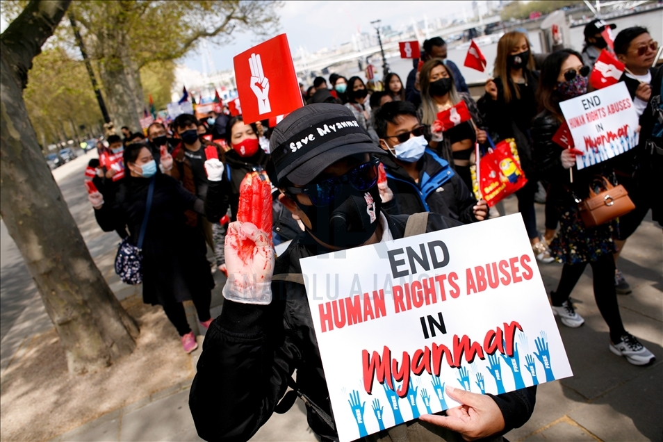 Solidarity rally for Myanmar pro-democracy movement held in London