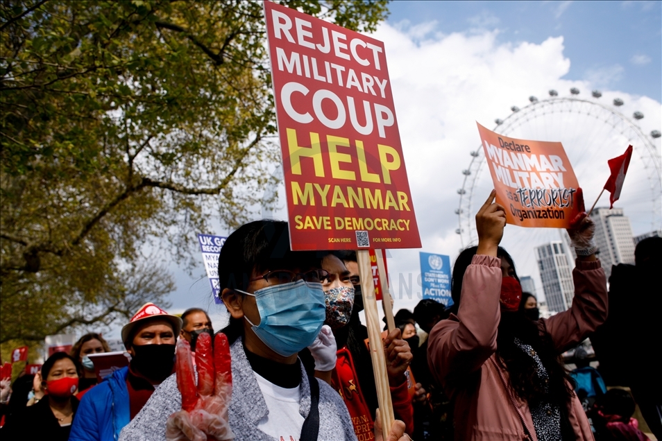 Solidarity rally for Myanmar pro-democracy movement held in London
