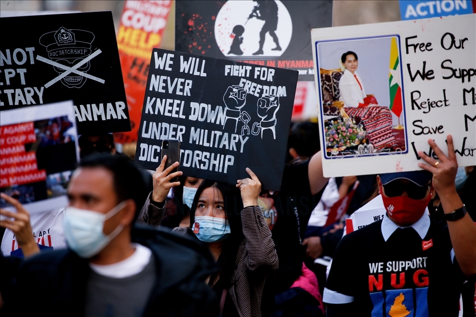 Solidarity rally for Myanmar pro-democracy movement held in London
