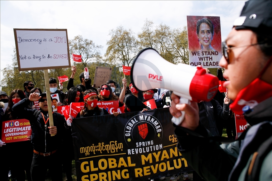 Solidarity rally for Myanmar pro-democracy movement held in London