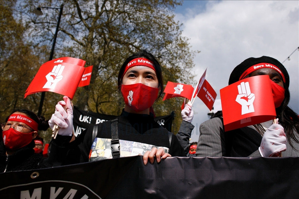 Solidarity rally for Myanmar pro-democracy movement held in London