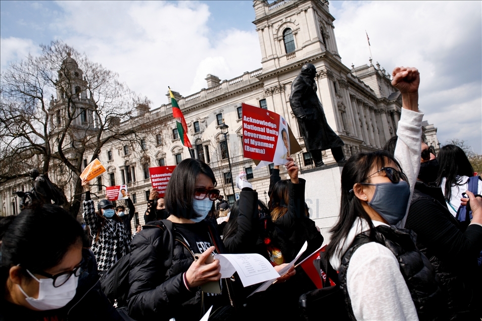 Solidarity rally for Myanmar pro-democracy movement held in London