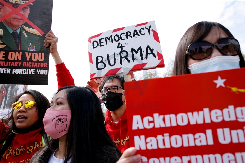 Solidarity rally for Myanmar pro-democracy movement held in London