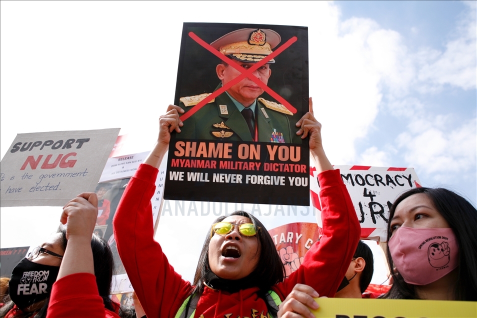 Solidarity rally for Myanmar pro-democracy movement held in London