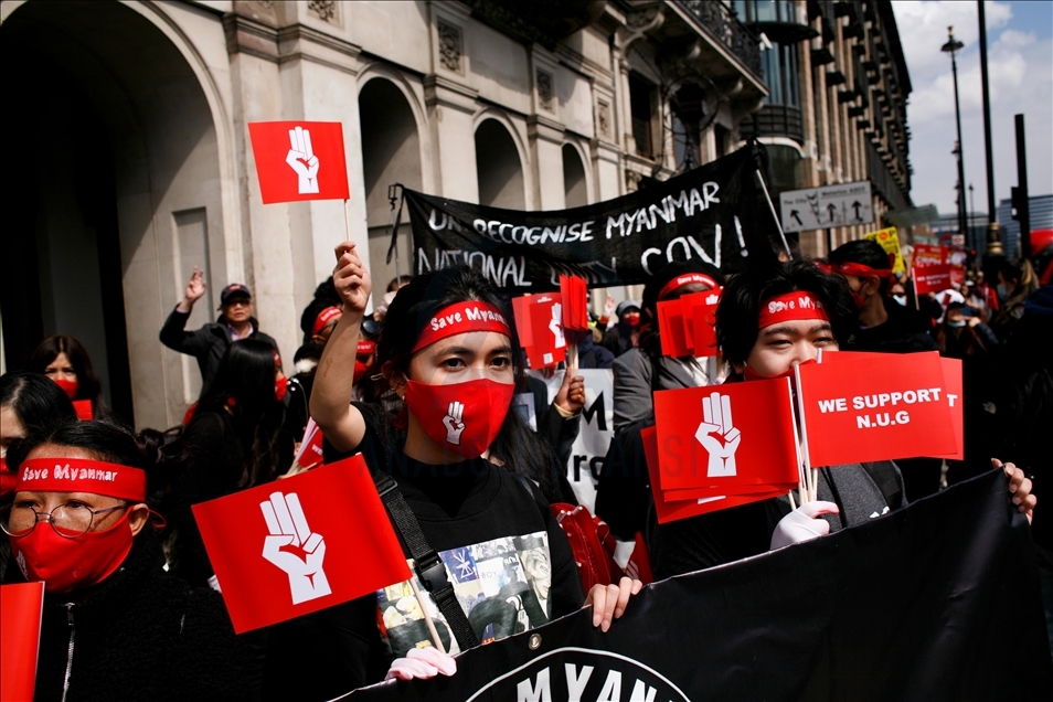 Solidarity rally for Myanmar pro-democracy movement held in London