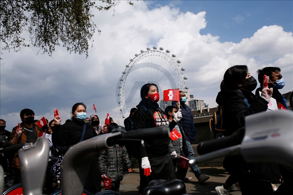 Solidarity rally for Myanmar pro-democracy movement held in London