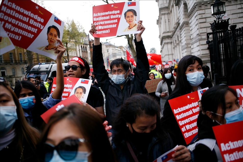 Solidarity rally for Myanmar pro-democracy movement held in London