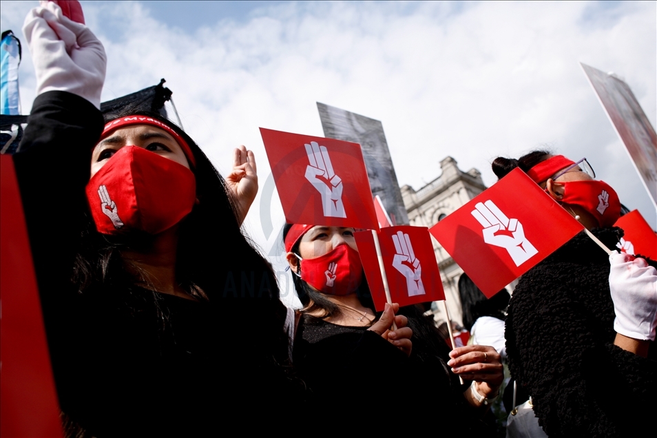 Solidarity rally for Myanmar pro-democracy movement held in London