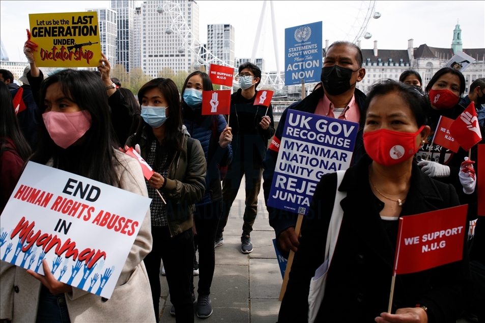 Solidarity rally for Myanmar pro-democracy movement held in London