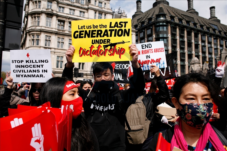 Solidarity rally for Myanmar pro-democracy movement held in London