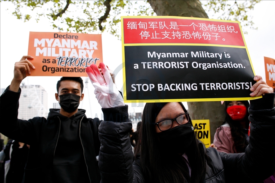 Solidarity rally for Myanmar pro-democracy movement held in London