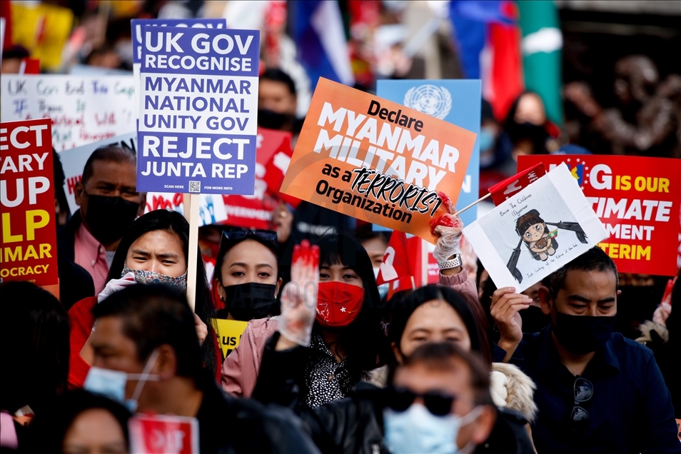 Solidarity rally for Myanmar pro-democracy movement held in London