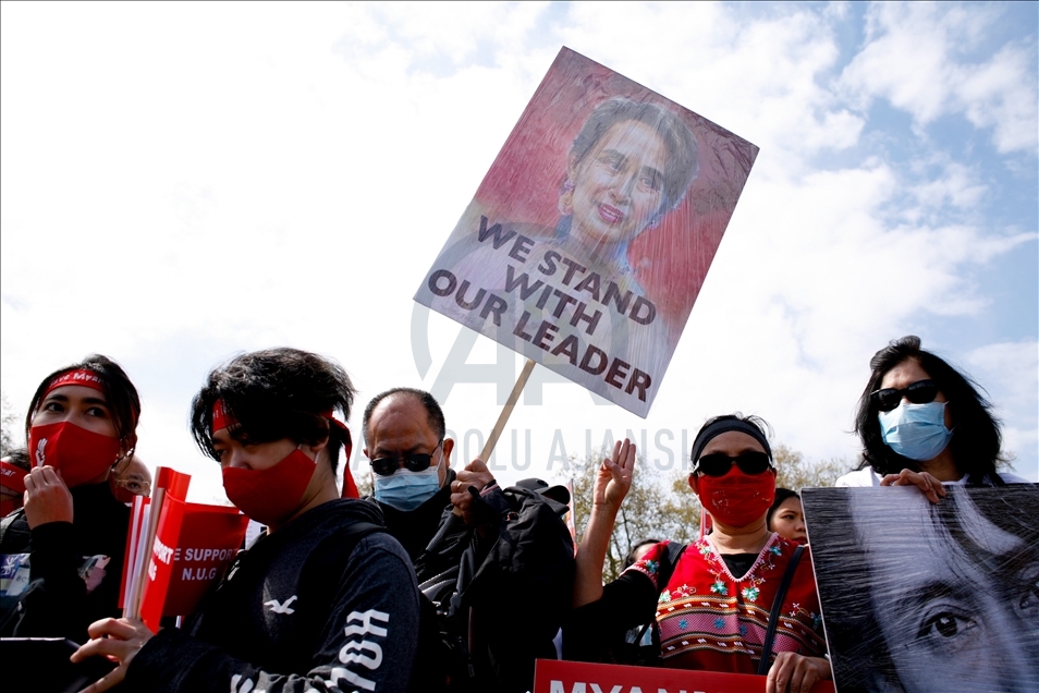 Solidarity rally for Myanmar pro-democracy movement held in London