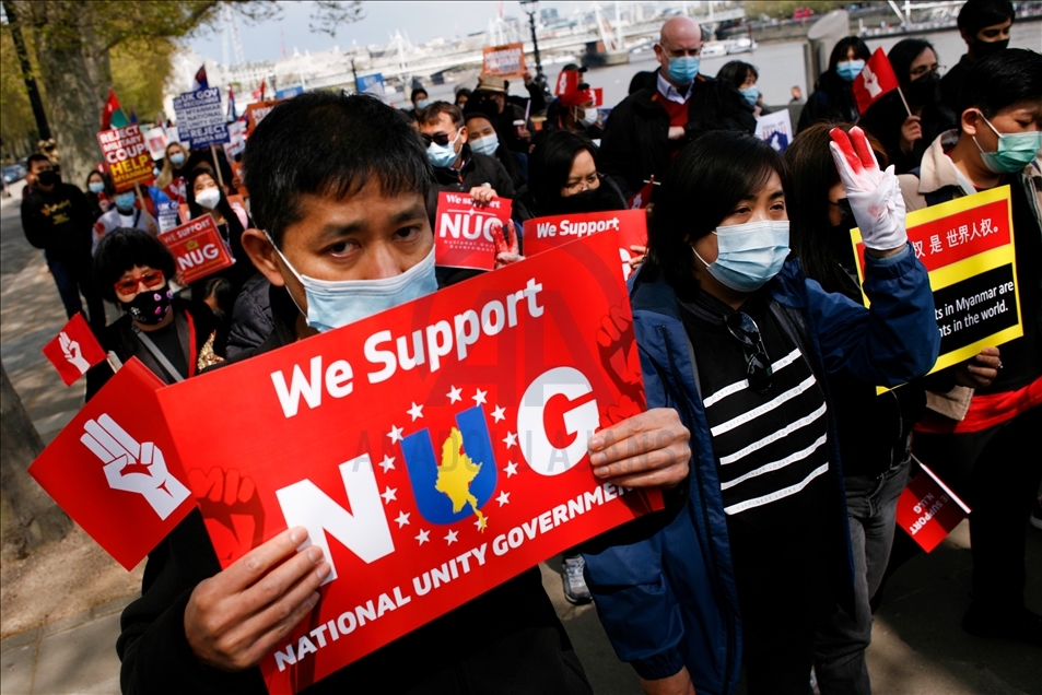 Solidarity rally for Myanmar pro-democracy movement held in London