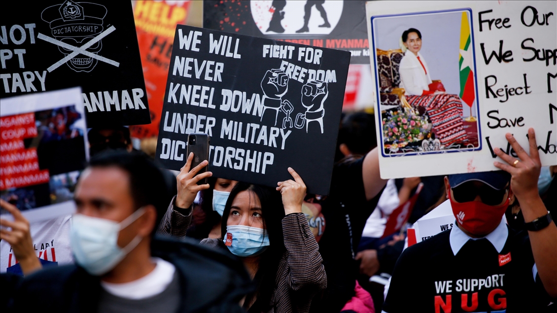 Solidarity rally for Myanmar pro-democracy movement held in London