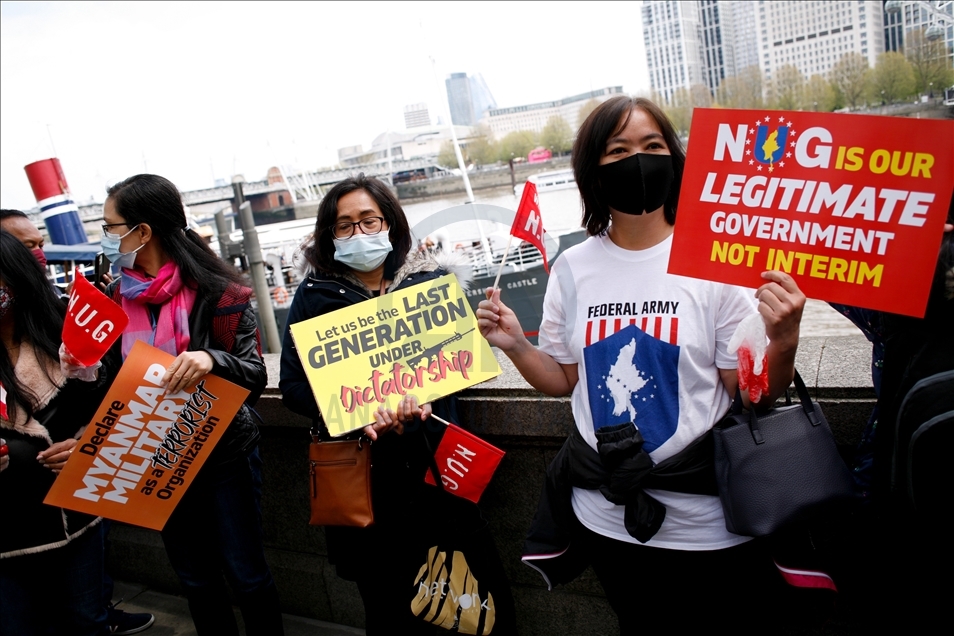 Solidarity rally for Myanmar pro-democracy movement held in London