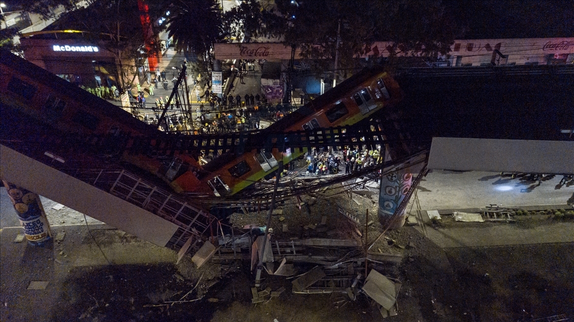 Mexique: au moins 20 morts dans l'effondrement d'un pont au passage d'une rame du métro