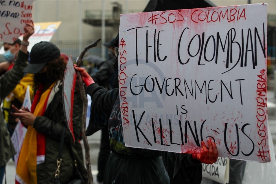 Así se manifestaron algunos colombianos frente a la sede de las Naciones Unidas en Nueva York