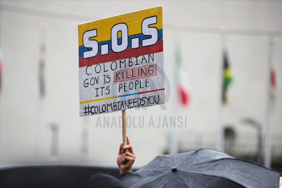 Así se manifestaron algunos colombianos frente a la sede de las Naciones Unidas en Nueva York